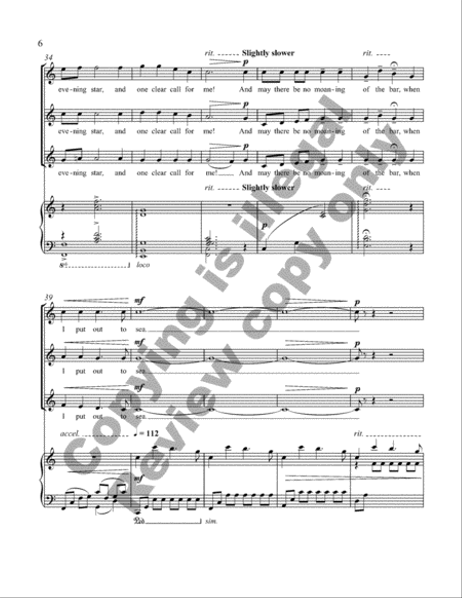 Crossing the Bar from Love Was My Lord and King! (SSAA Choral Score) image number null