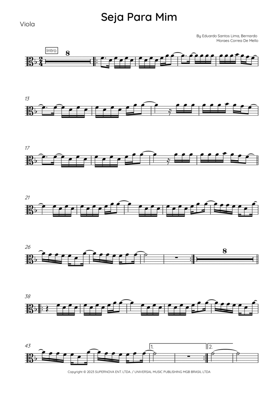 Seja Pra Mim Viola Solo scores gallery preview page 1