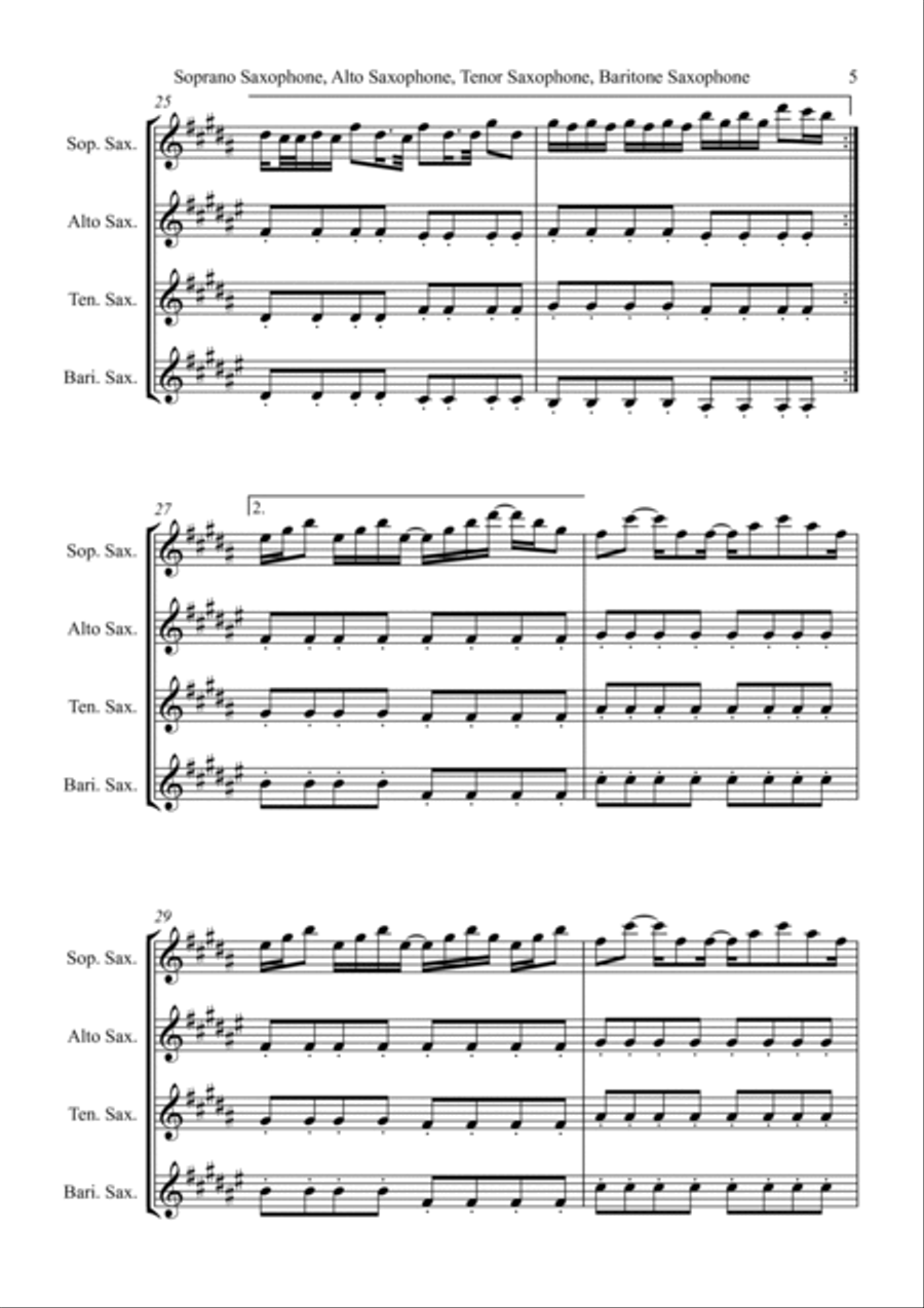 Good 4 U Saxophone Quartet scores gallery preview page 5