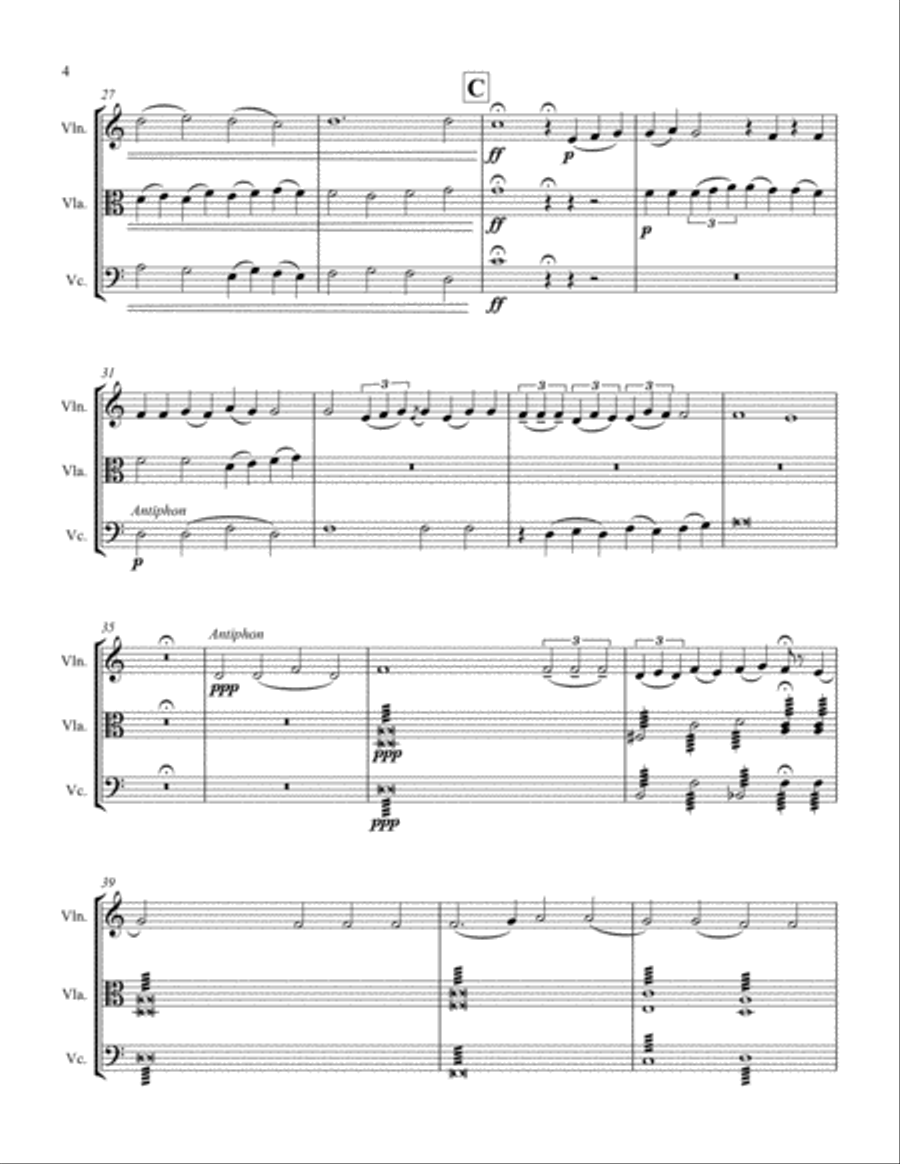 Resurrexi from Easter Mass String Trio scores gallery preview page 4