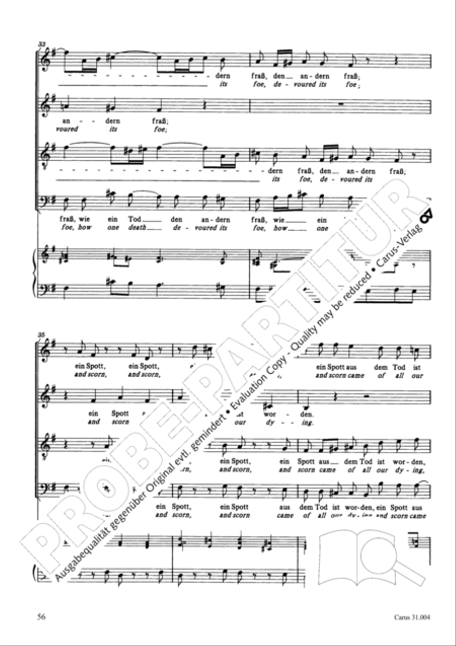 Christ lay in death's cold prison (Christ lag in Todesbanden) 4-Part scores gallery preview page 57