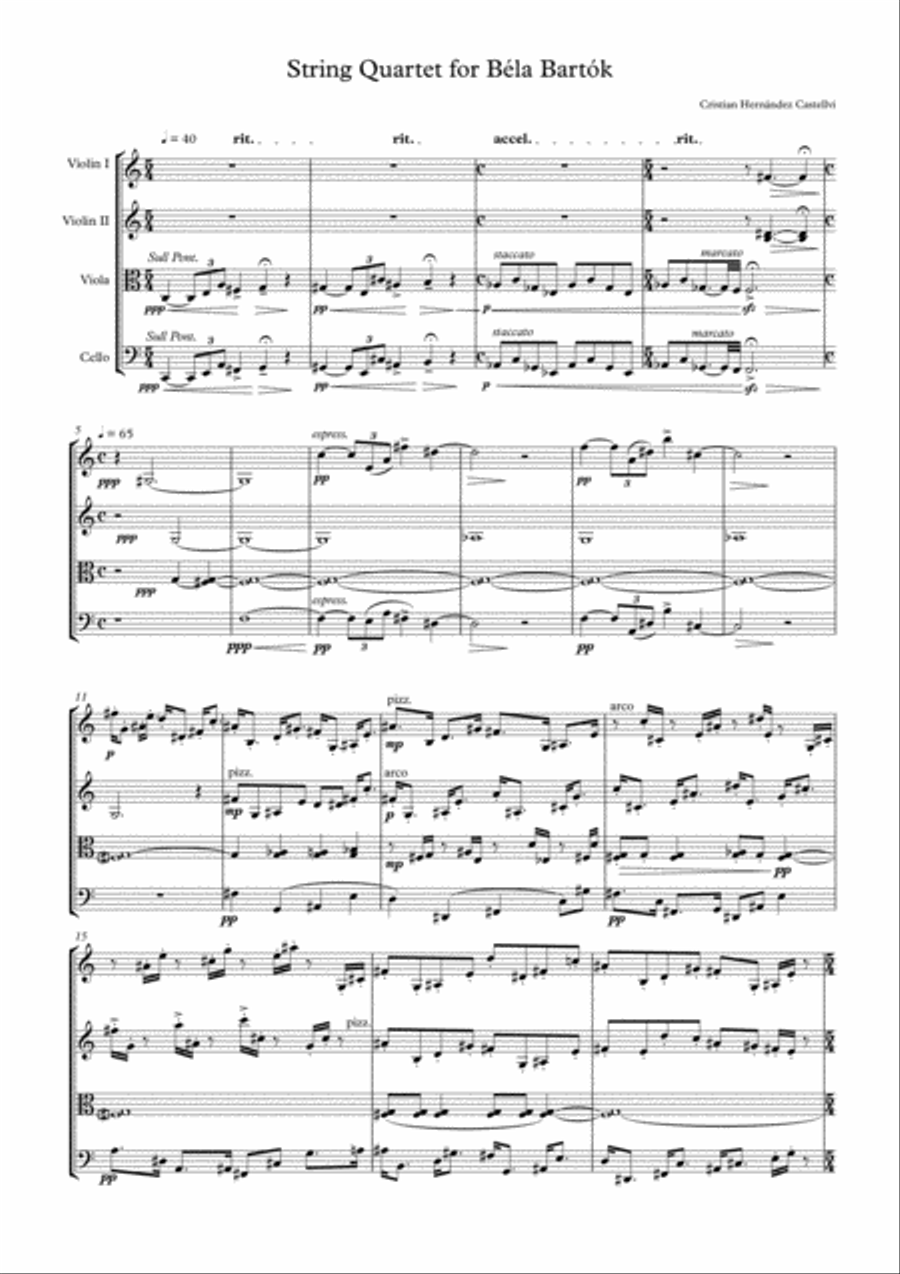 String Quartet for Béla Bartók String Quartet scores gallery preview page 2