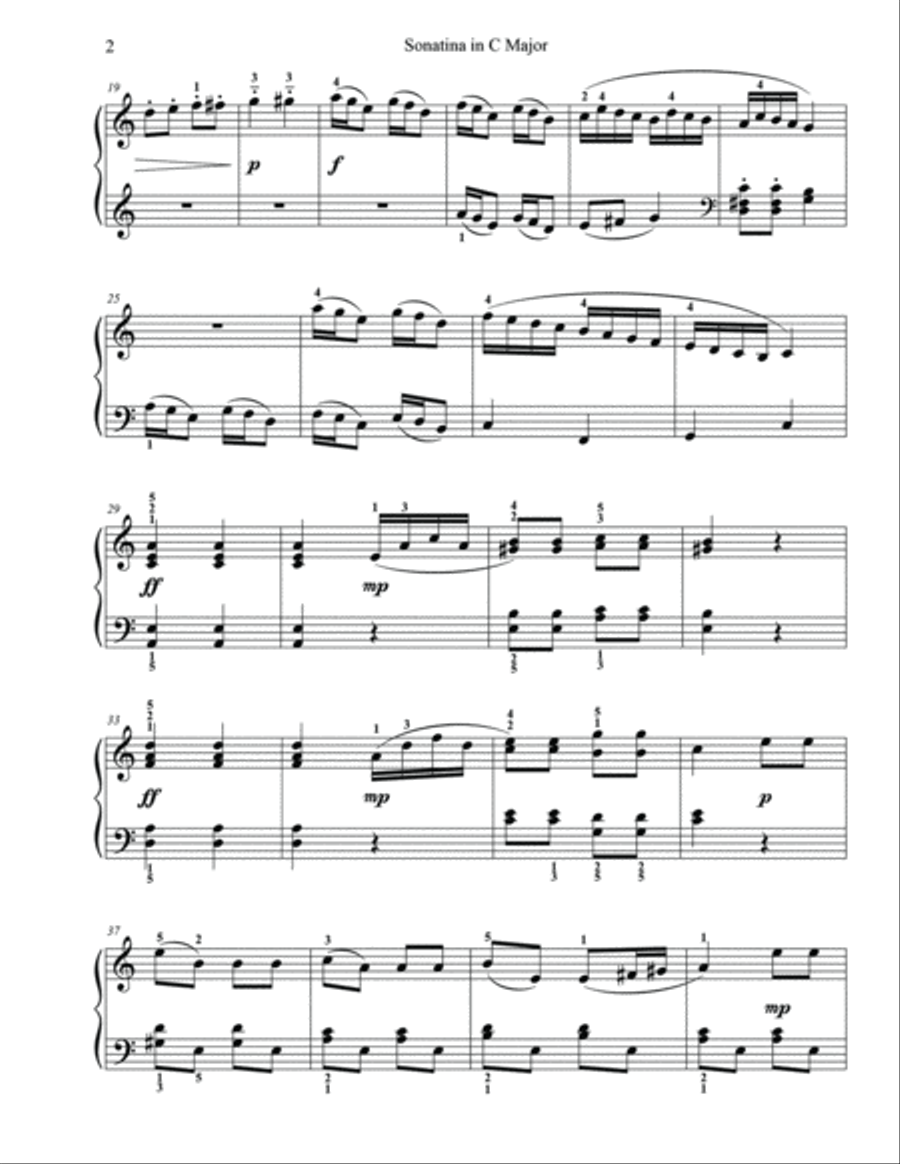 Sonatina in C Major, Op. 157, No. 4 - 2nd Mov't ONLY Piano Solo scores gallery preview page 3