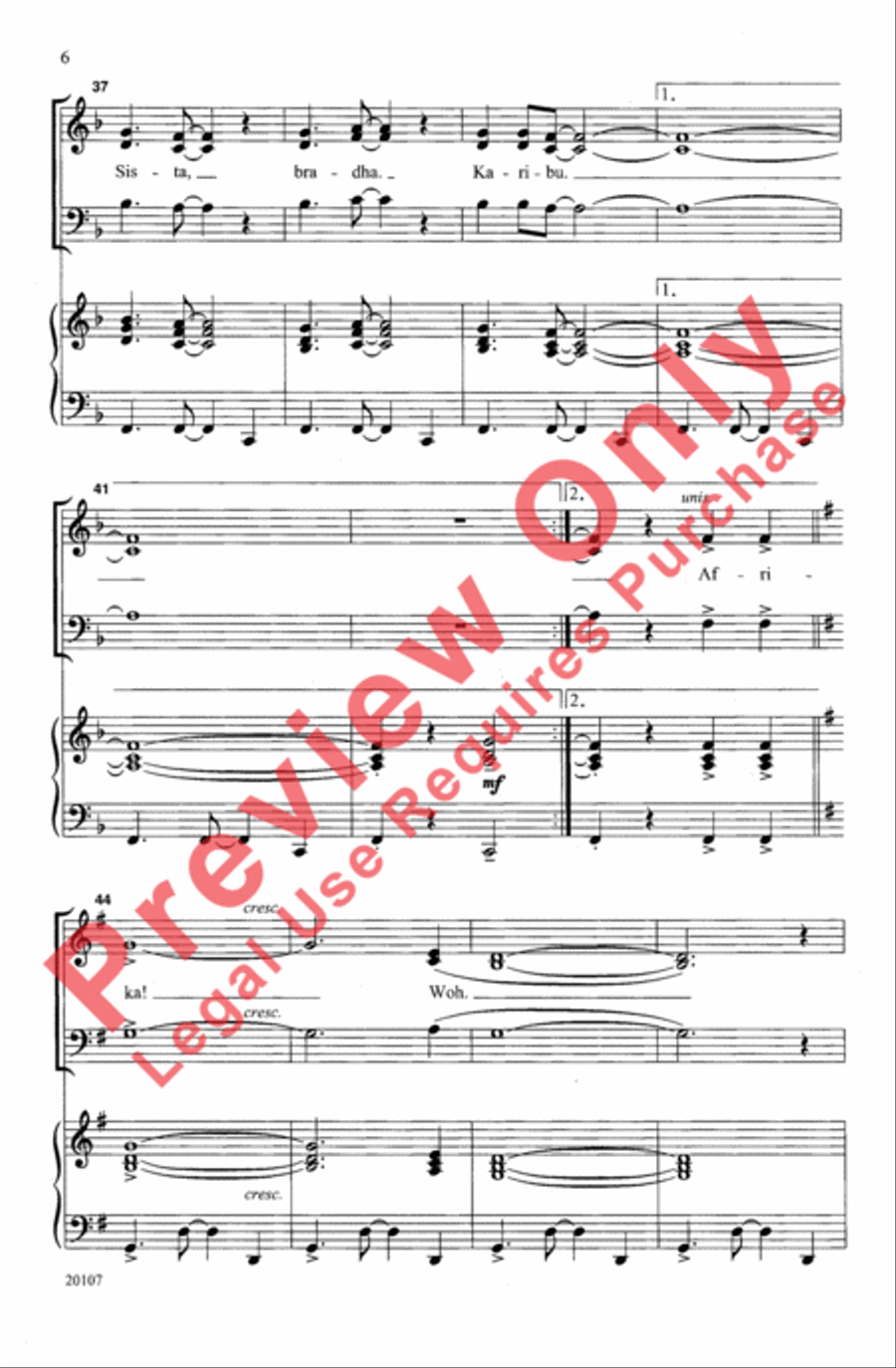 Jambo, Karibu Kwa Afrika 3-Part scores gallery preview page 6