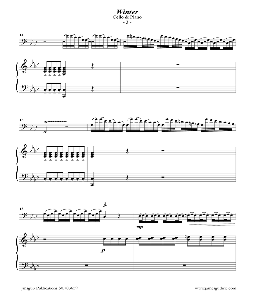 Vivaldi: Winter from the Four Seasons for Cello & PIano image number null