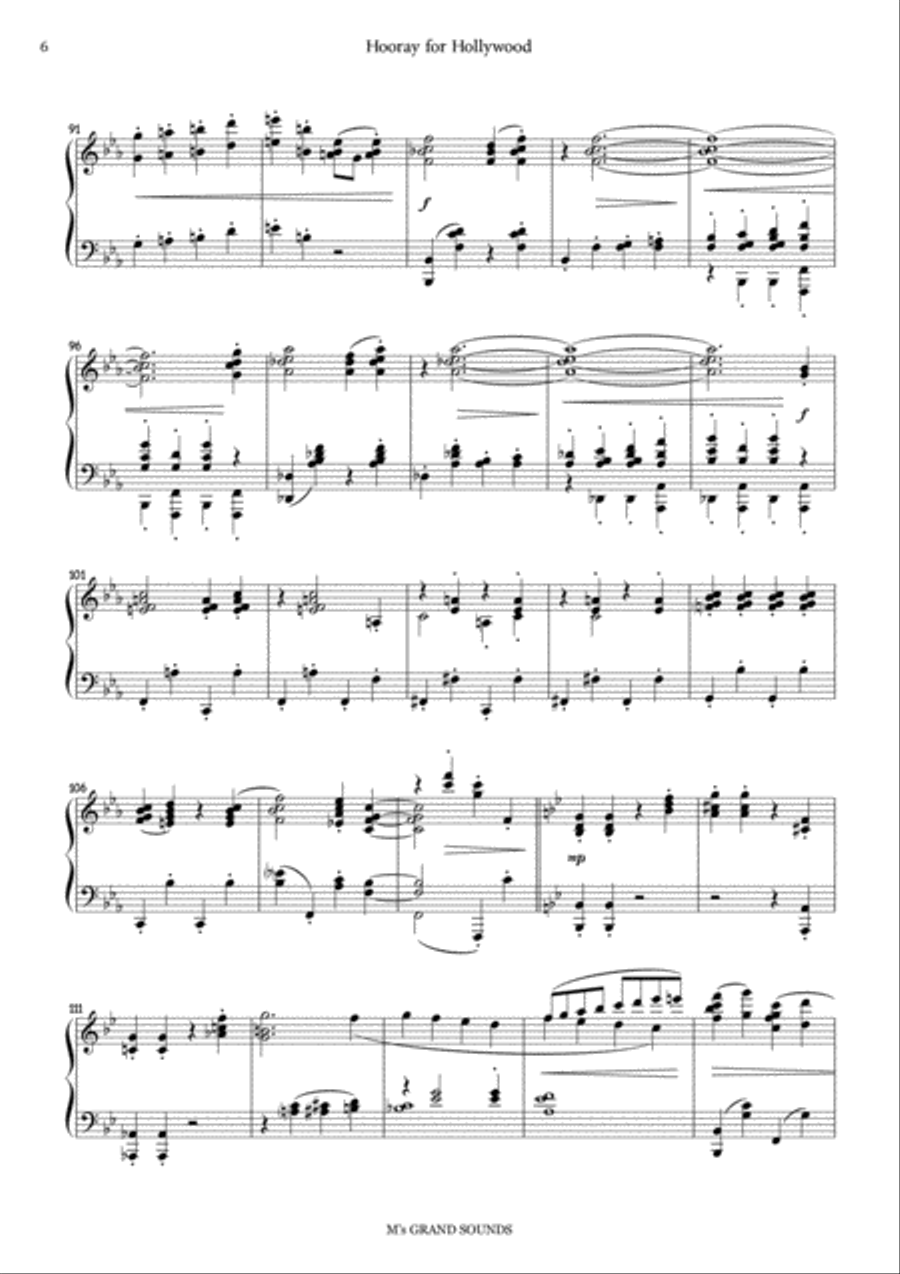 Hooray For Hollywood Piano Solo scores gallery preview page 6