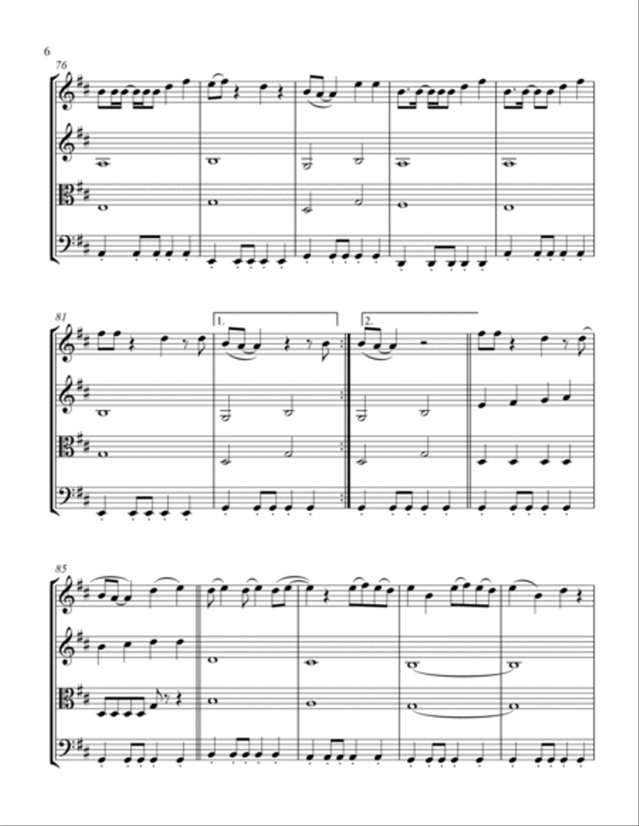 Wildest Dreams String Quartet scores gallery preview page 6