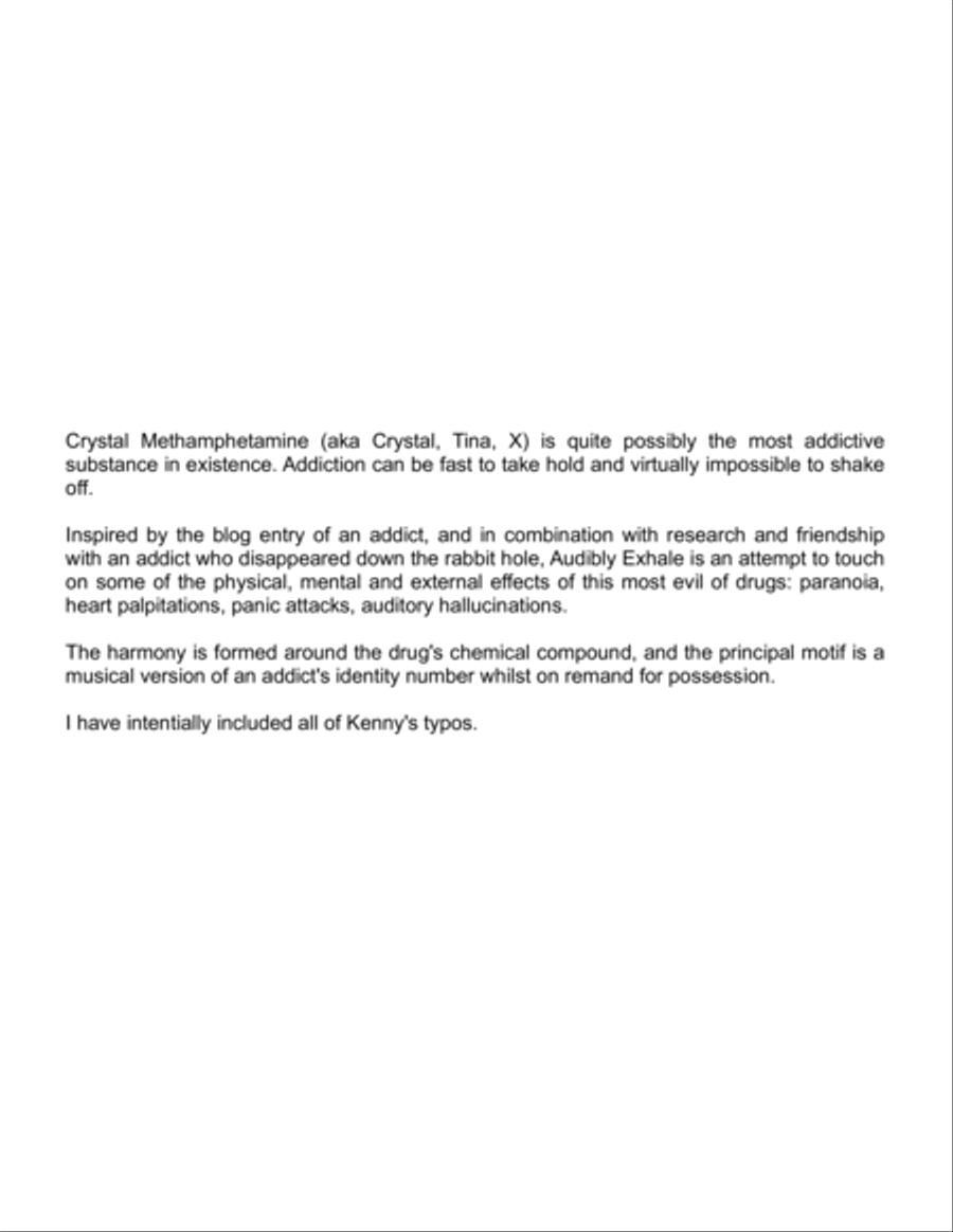 Audibly Exhale describes the experience of a crystal meth addict Divisi scores gallery preview page 2