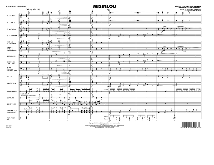 Misirlou - Full Score Marching Band scores gallery preview page 1