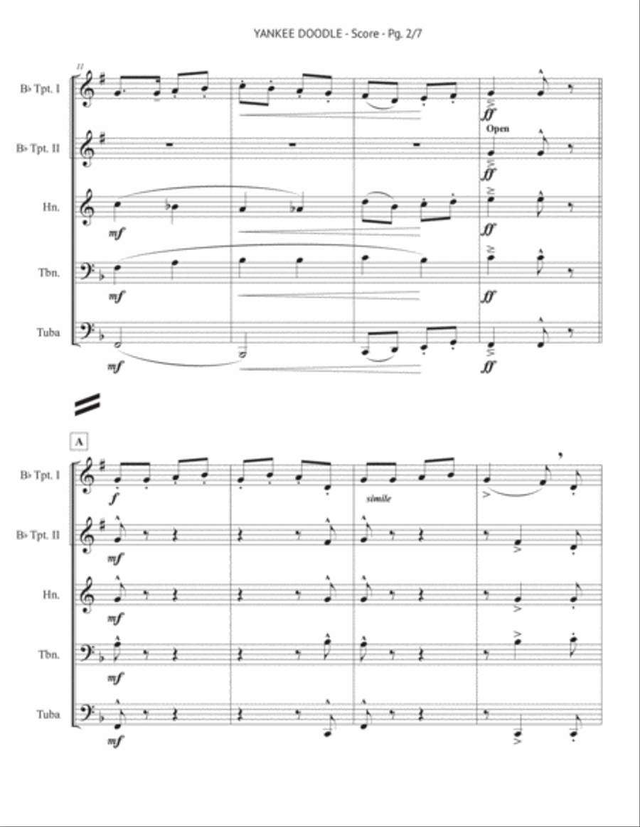 Yankee Doodle Brass Quintet scores gallery preview page 3