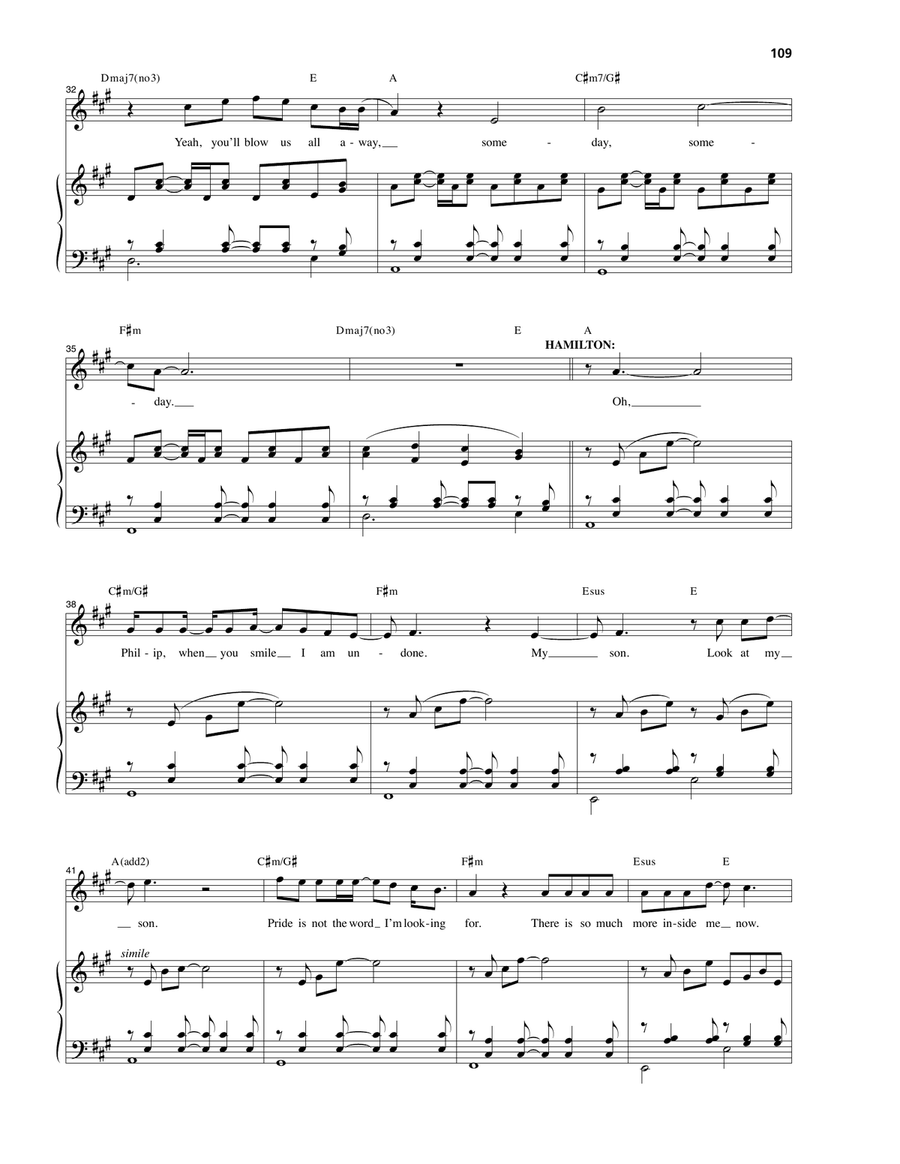 Dear Theodosia (from Hamilton) Piano, Vocal scores gallery preview page 4