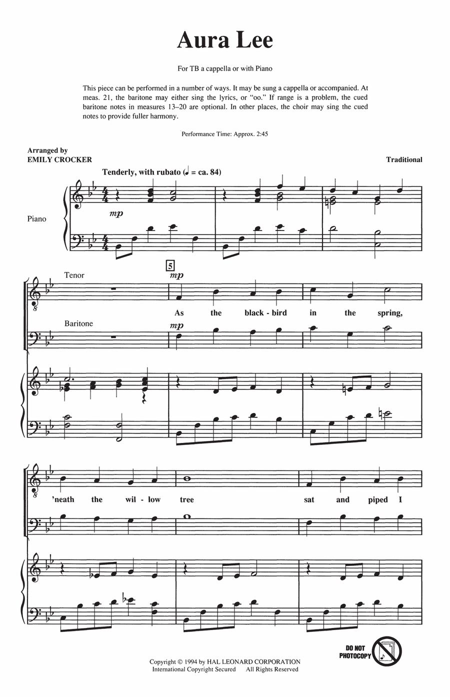 Songs For Tenor-Bass Chorus (Collection) TTB scores gallery preview page 1