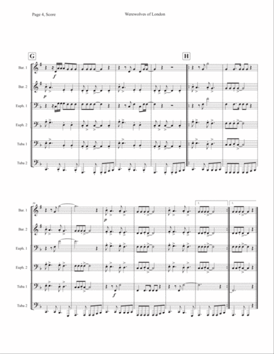 Werewolves Of London Werewolves Of London Choir scores gallery preview page 4