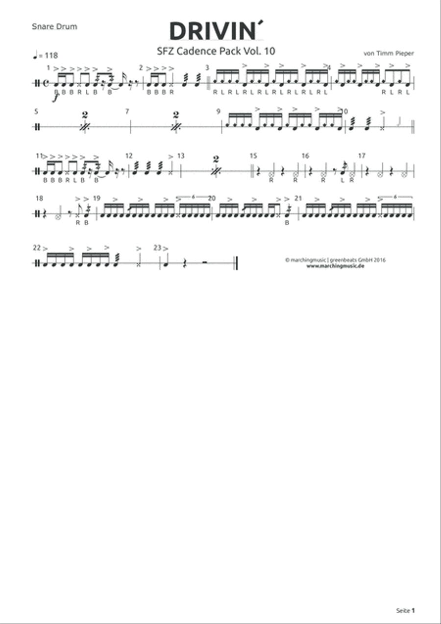 DRIVIN´ (Street Cadence) Marching Band scores gallery preview page 5