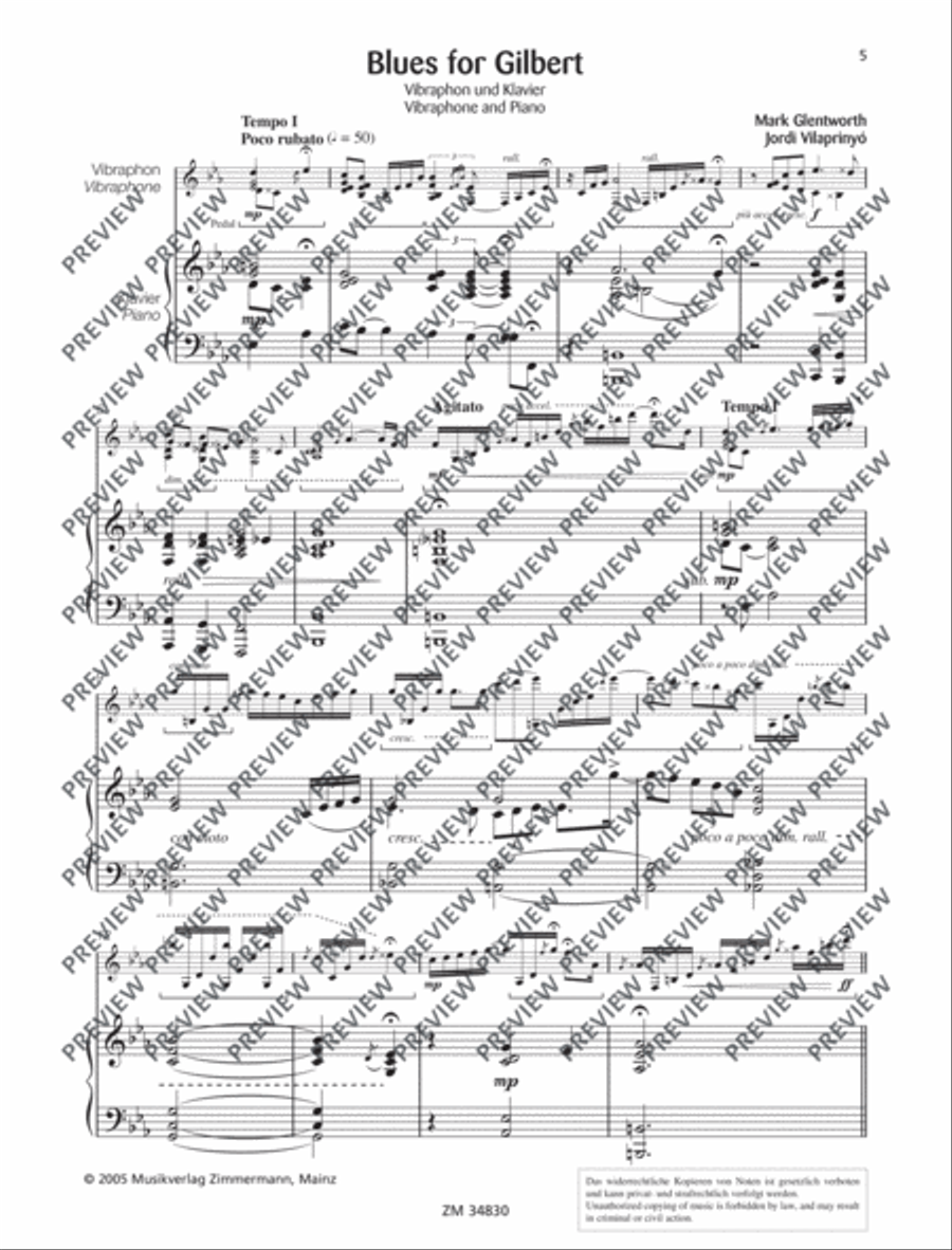 Blues for Gilbert Piano Accompaniment scores gallery preview page 6