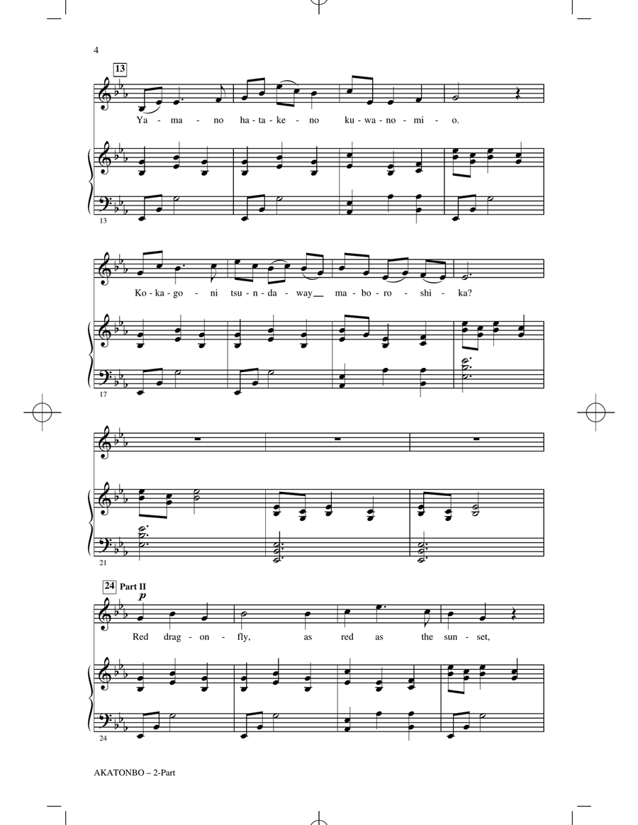 Akatonbo (Red Dragonfly) (arr. Greg Gilpin) 2-Part scores gallery preview page 2