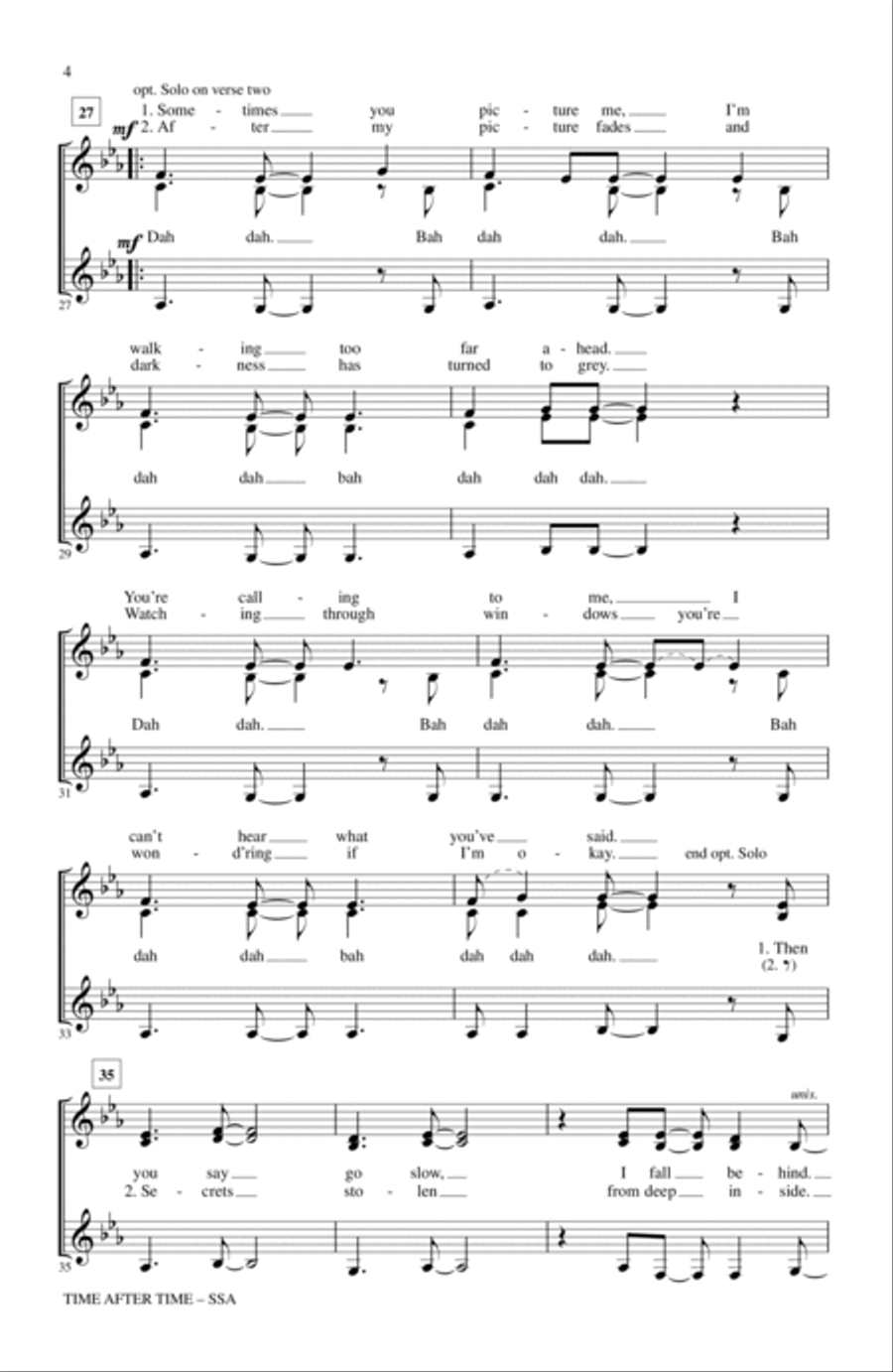 Time After Time (arr. Kirby Shaw) SSA scores gallery preview page 3