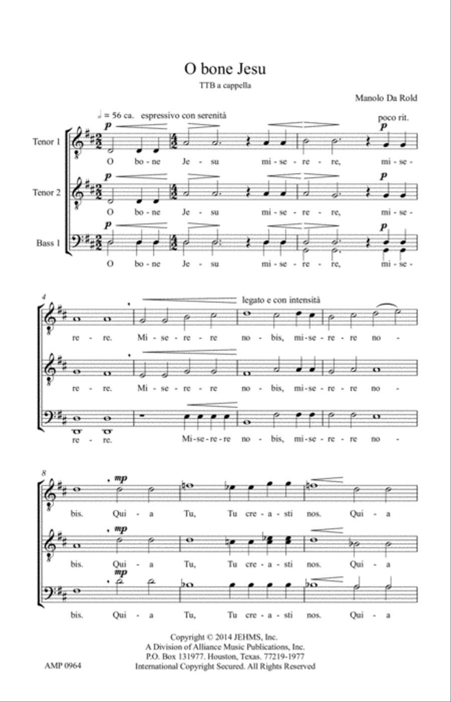 O Bone Jesu O Bone Jesu TTBB scores gallery preview page 2