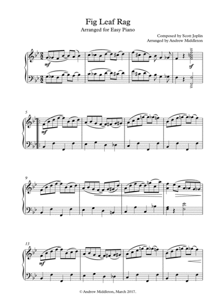 Fig Leaf Rag arranged for Easy Piano image number null