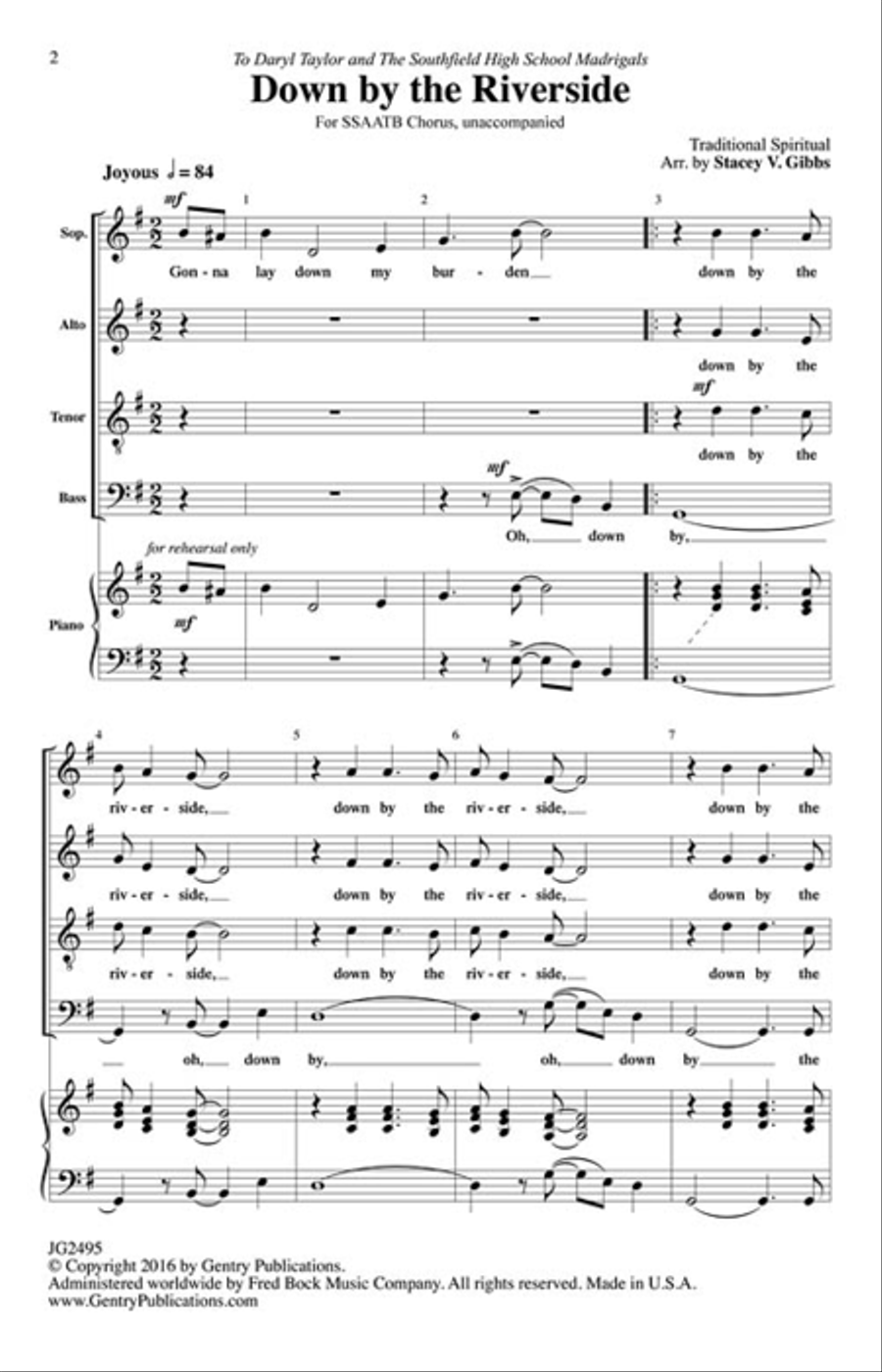 Down by the Riverside 4-Part scores gallery preview page 2
