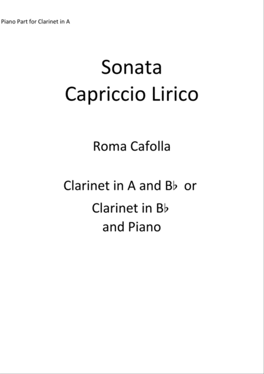 Sonata Capriccio Lirico Set of Parts scores gallery preview page 1