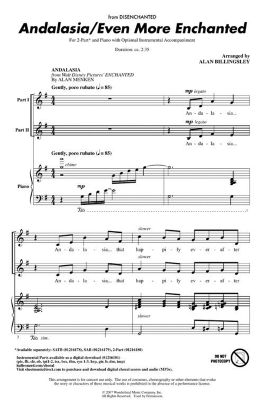 Andalasia/Even More Enchanted 2-Part scores gallery preview page 3
