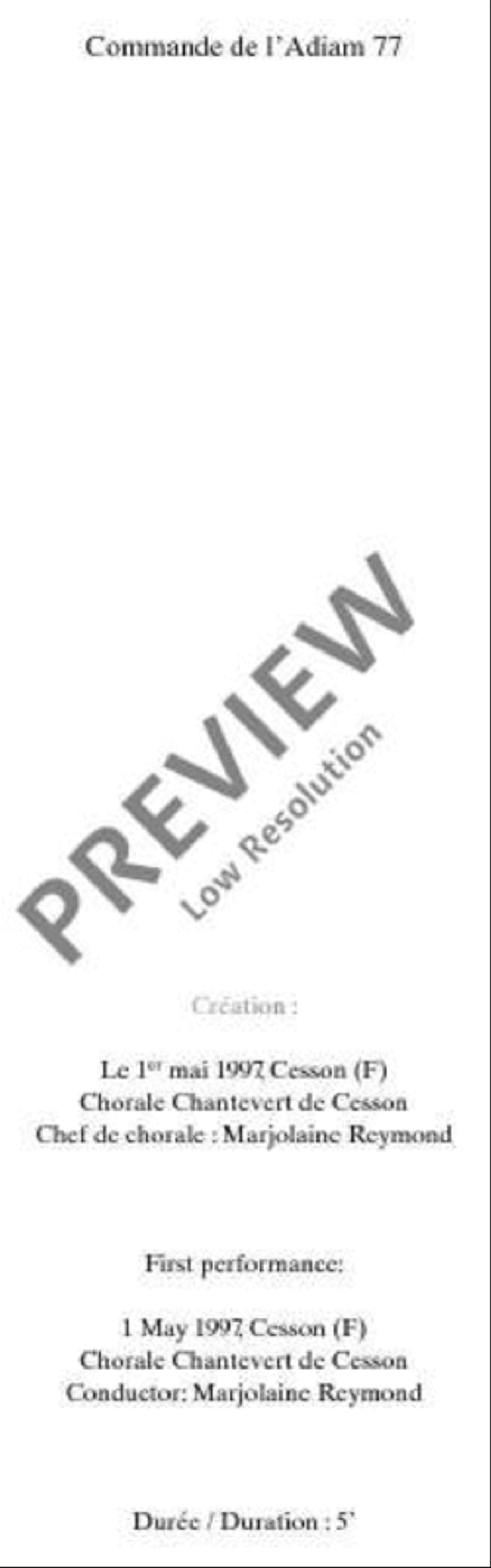 Élégie sur le royaume Tchong 4-Part scores gallery preview page 3