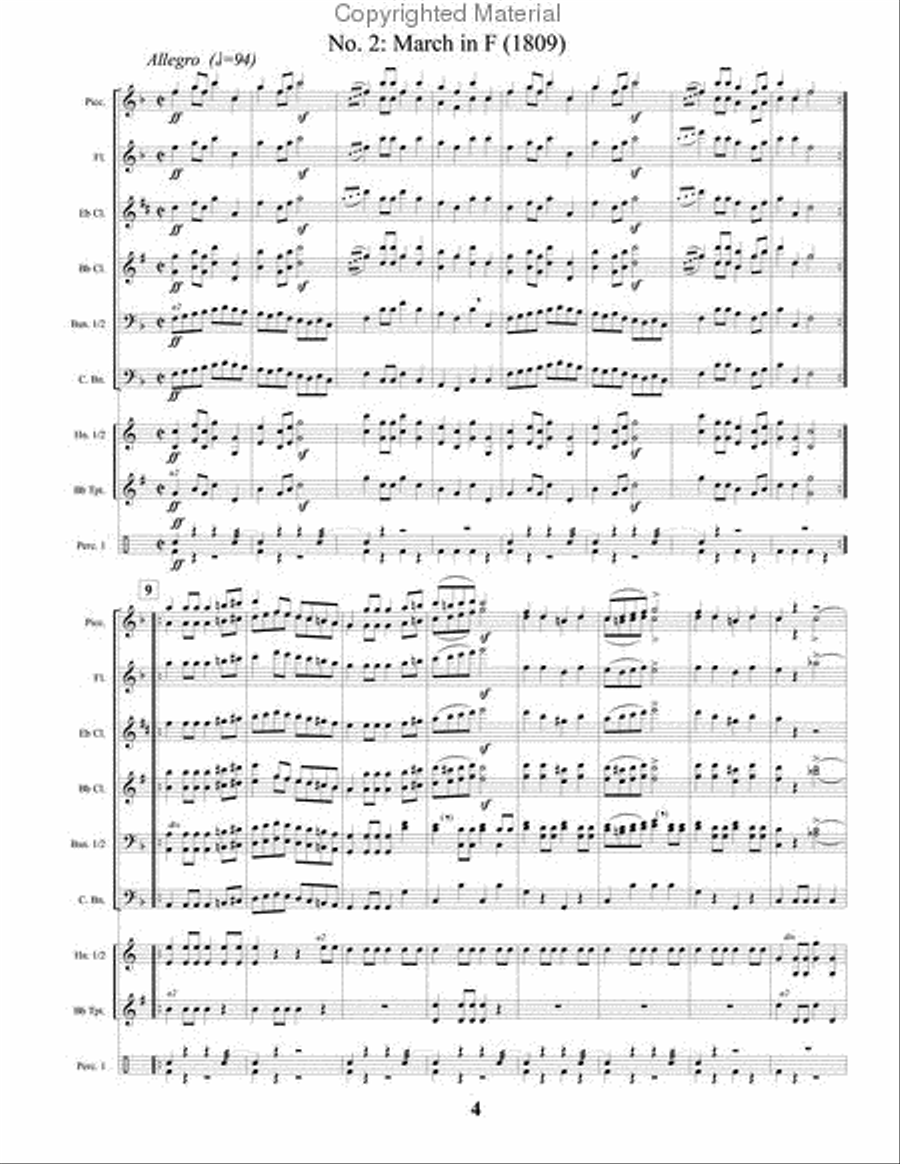 Military Music of Beethoven Concert Band scores gallery preview page 5