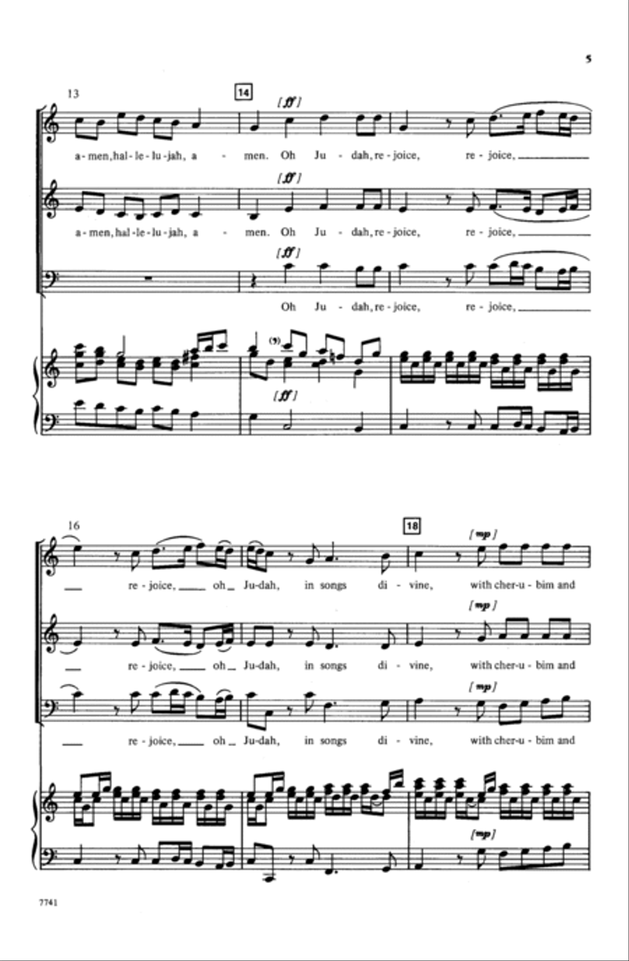 Hallelujah, Amen 3-Part scores gallery preview page 11