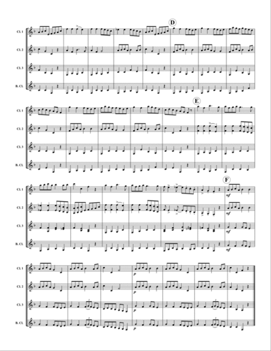 Shepherd's Hey Shepherd's Hey Clarinet Quartet scores gallery preview page 2