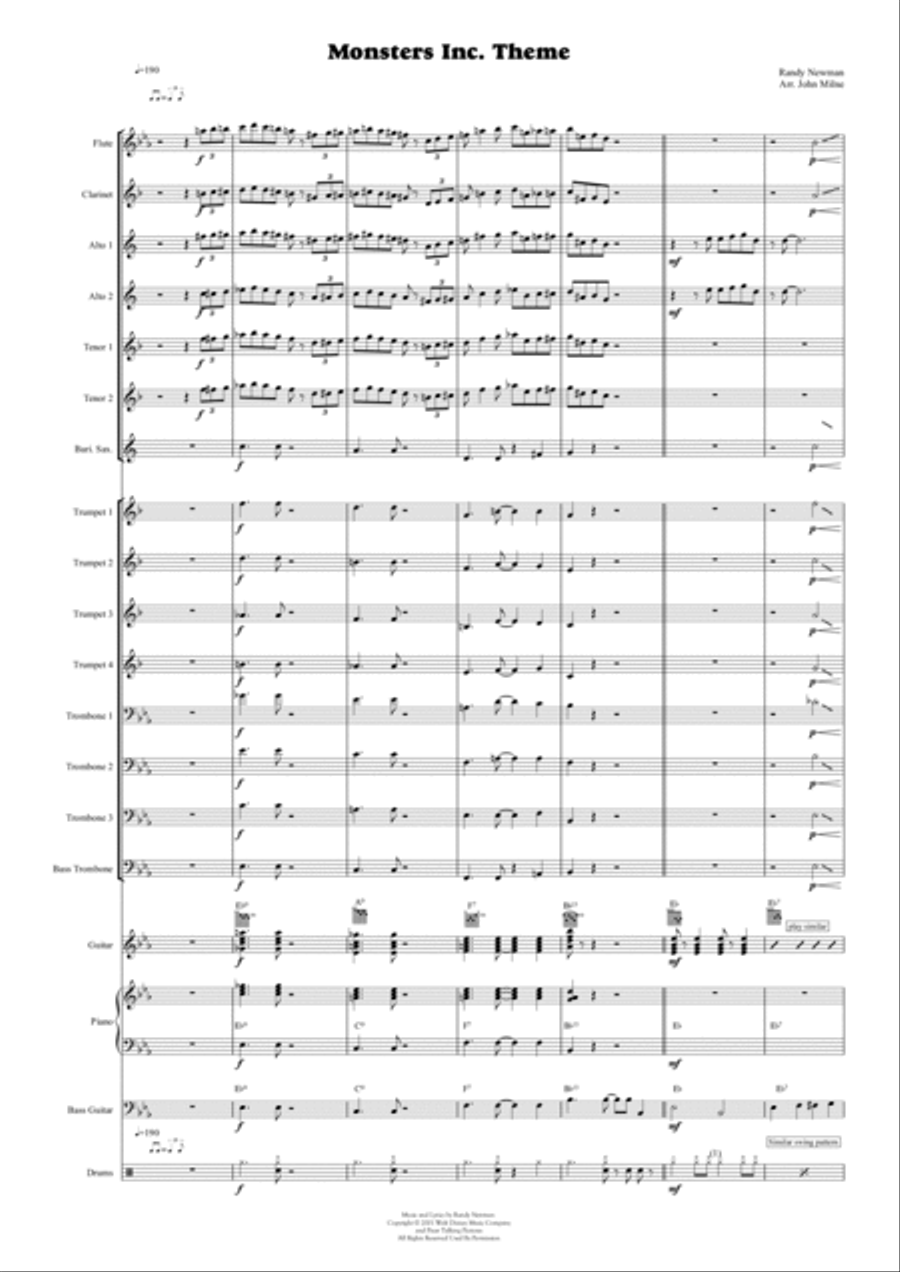 Monsters inc deals theme alto sax
