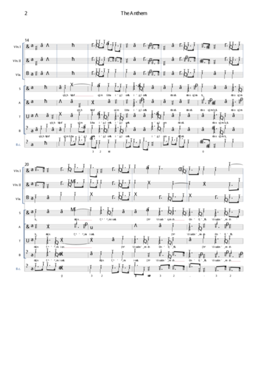 Giovanni Bononcini - Anthem (for the Funeral of John Duke of Marlborough) 4-Part scores gallery preview page 3