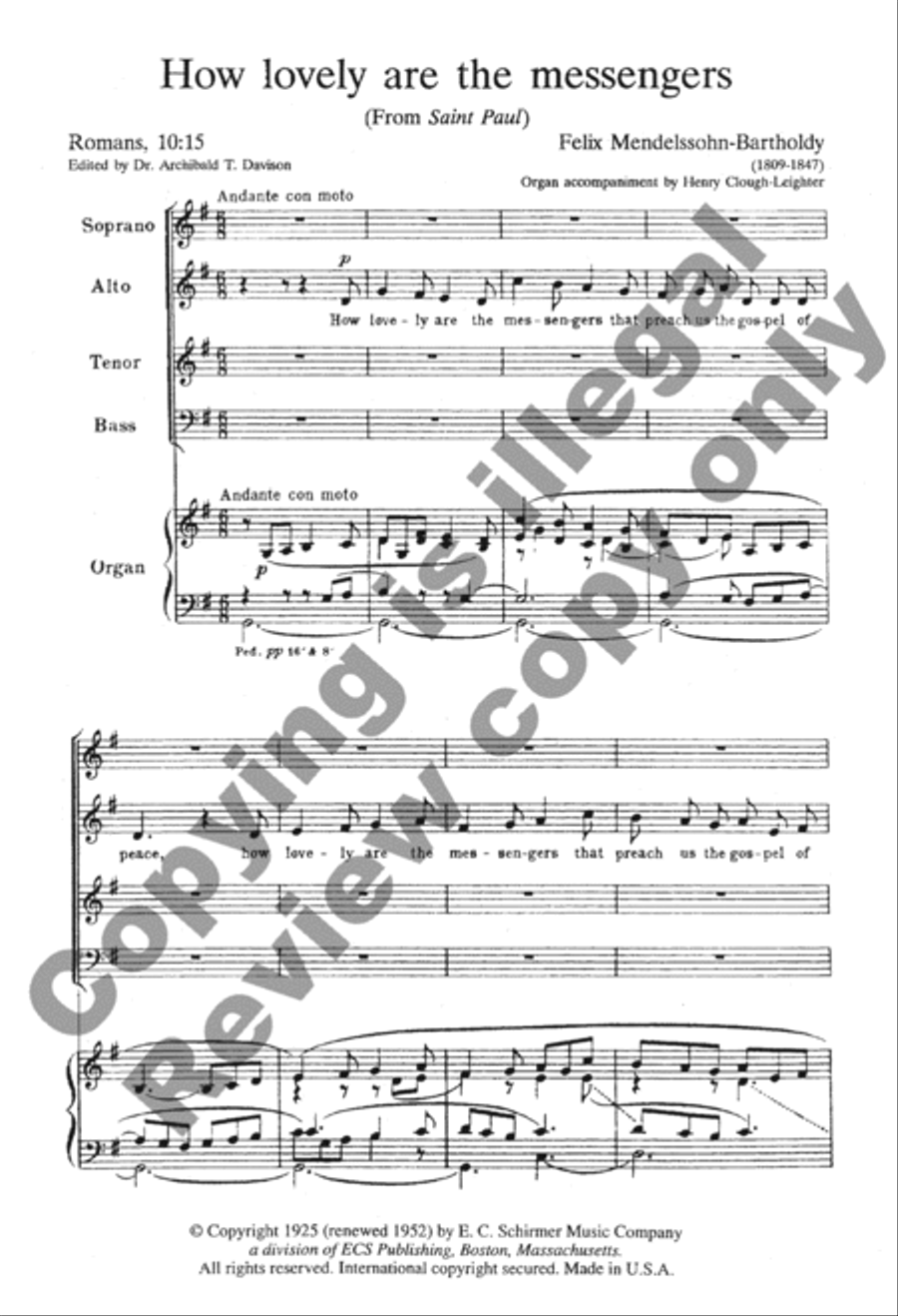 St. Paul: How Lovely Are the Messengers 4-Part scores gallery preview page 12