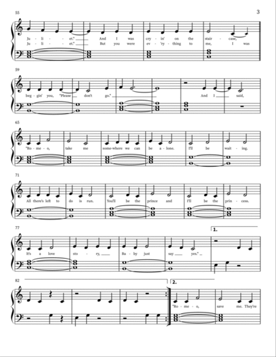 Love Story Easy Piano scores gallery preview page 3