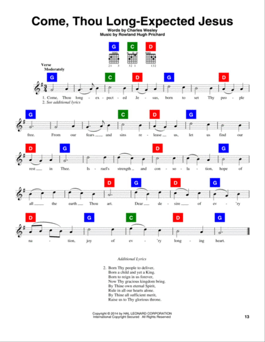 Come, Thou Long-Expected Jesus Christmas scores gallery preview page 1