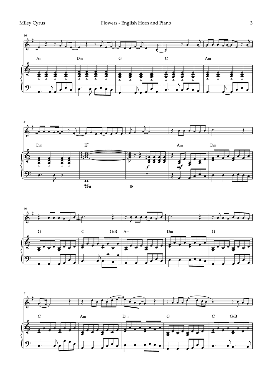Flowers English Horn scores gallery preview page 3