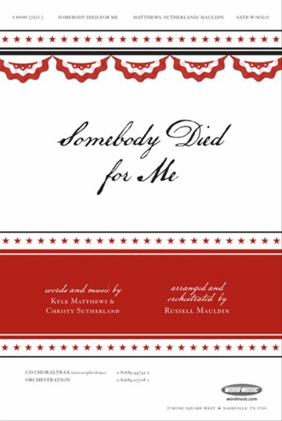 Somebody Died For Me - Anthem Choir scores gallery preview page 1