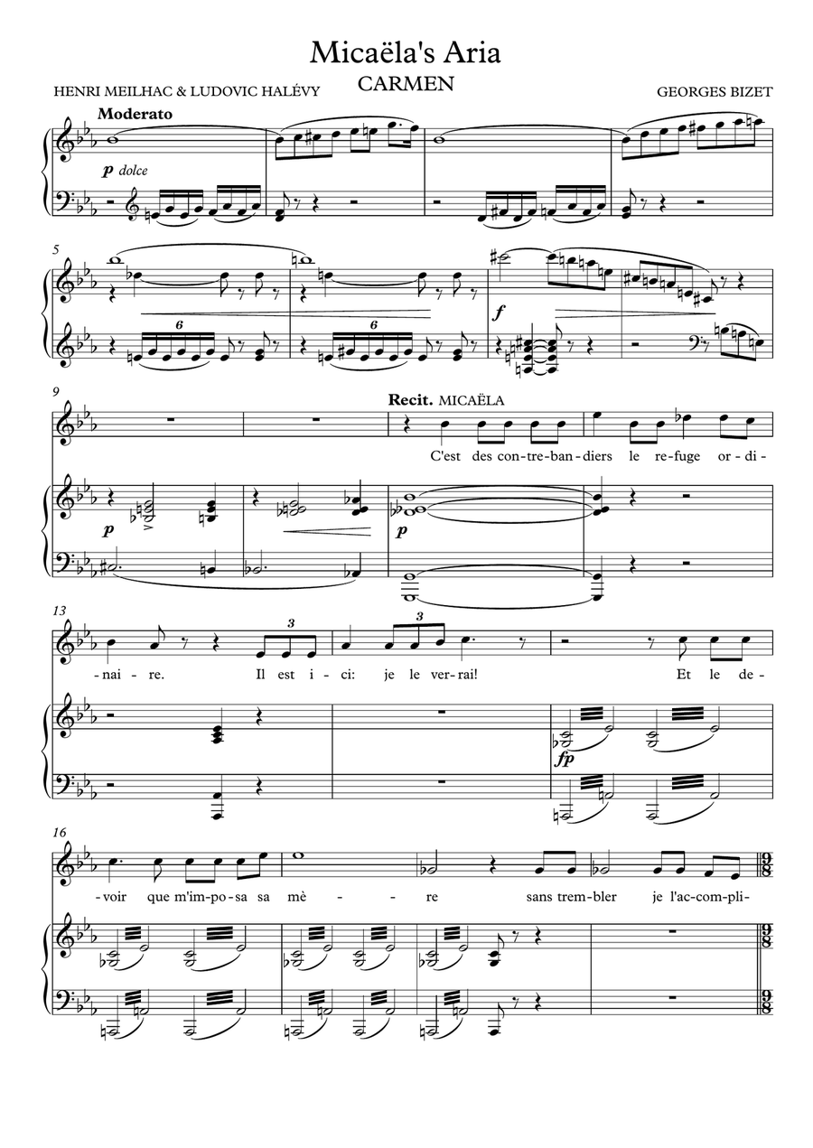 Je dis que rien ne m'épouvante (Micaëla's Aria) - Carmen Soprano Voice scores gallery preview page 2