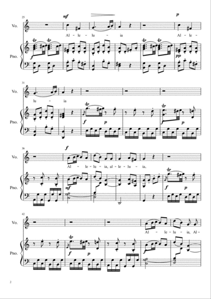 Alleluia from Exultate Jubilate - C Major Voice Solo scores gallery preview page 3