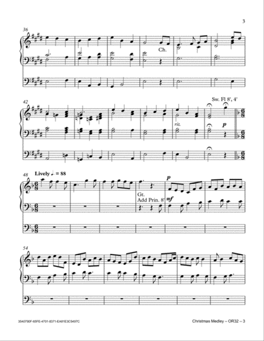 Christmas Medley Organ Solo scores gallery preview page 3