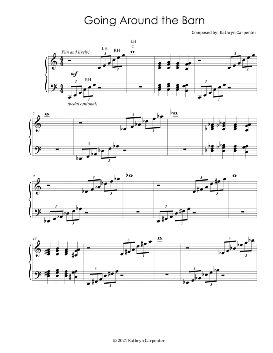 Going Around the Barn (Exercise for I-IV-V Progressions) Piano Method scores gallery preview page 1