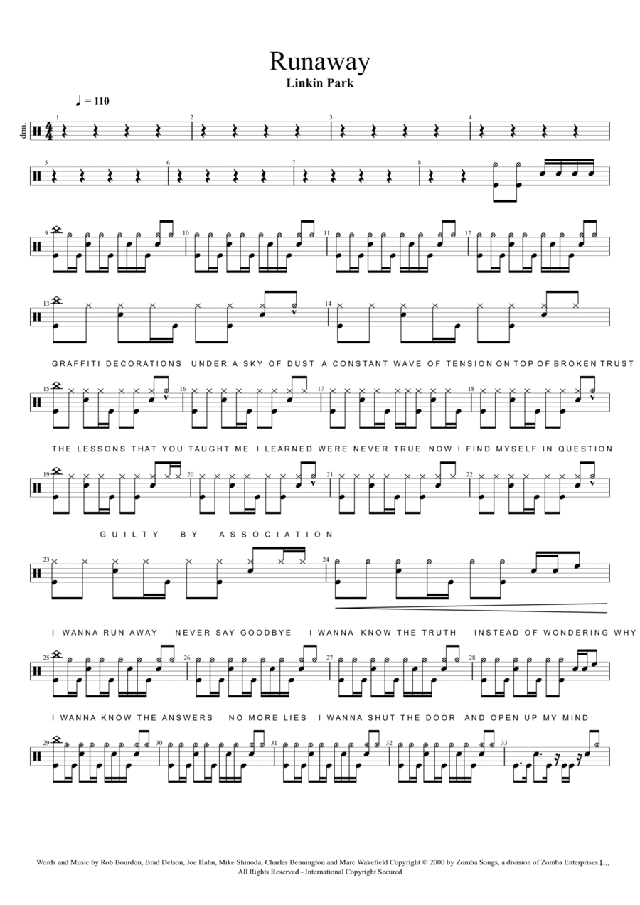 Runaway Drum Set scores gallery preview page 1