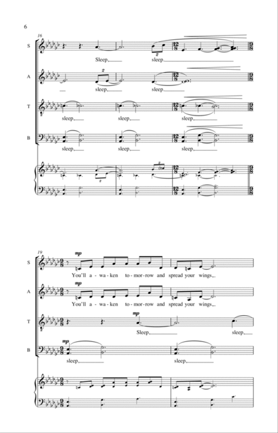 Sleep, My Child (from Paradise Lost: Shadows and Wings) 4-Part scores gallery preview page 4