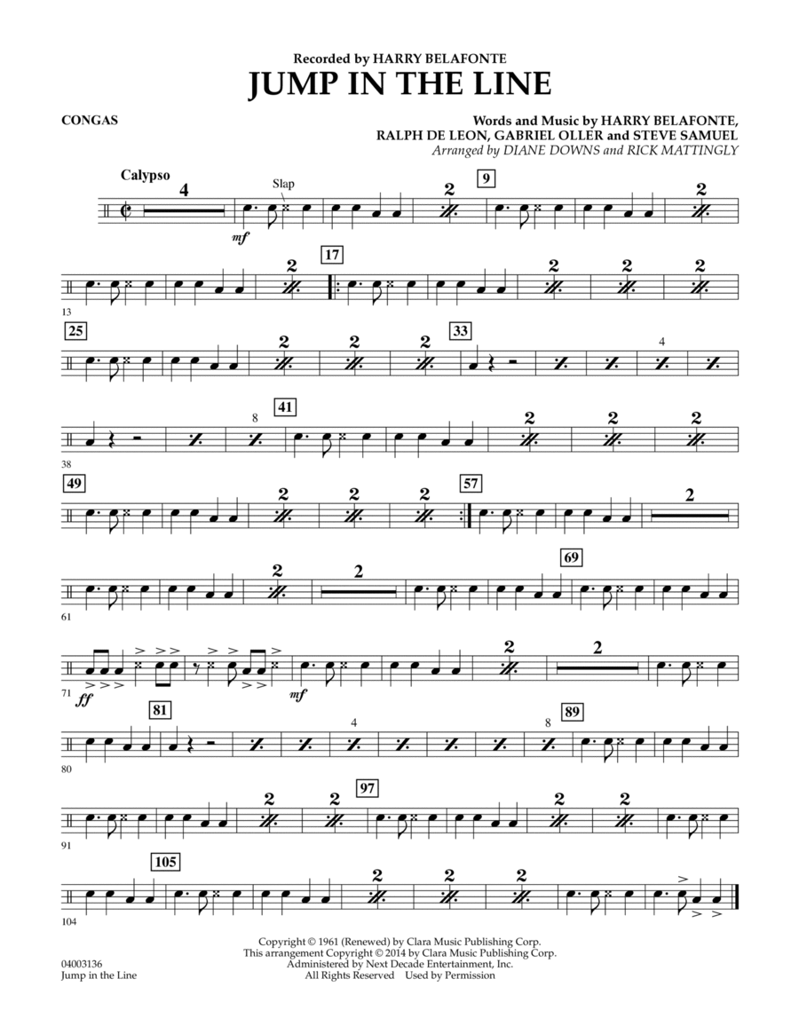 Jump in the Line - Congas Concert Band scores gallery preview page 1