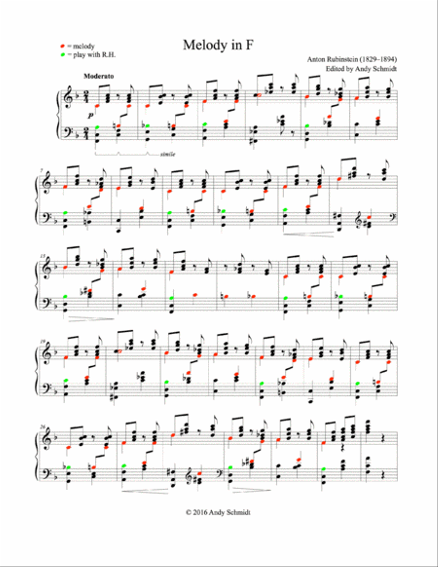 Melody in F Melody in F Piano Solo scores gallery preview page 1