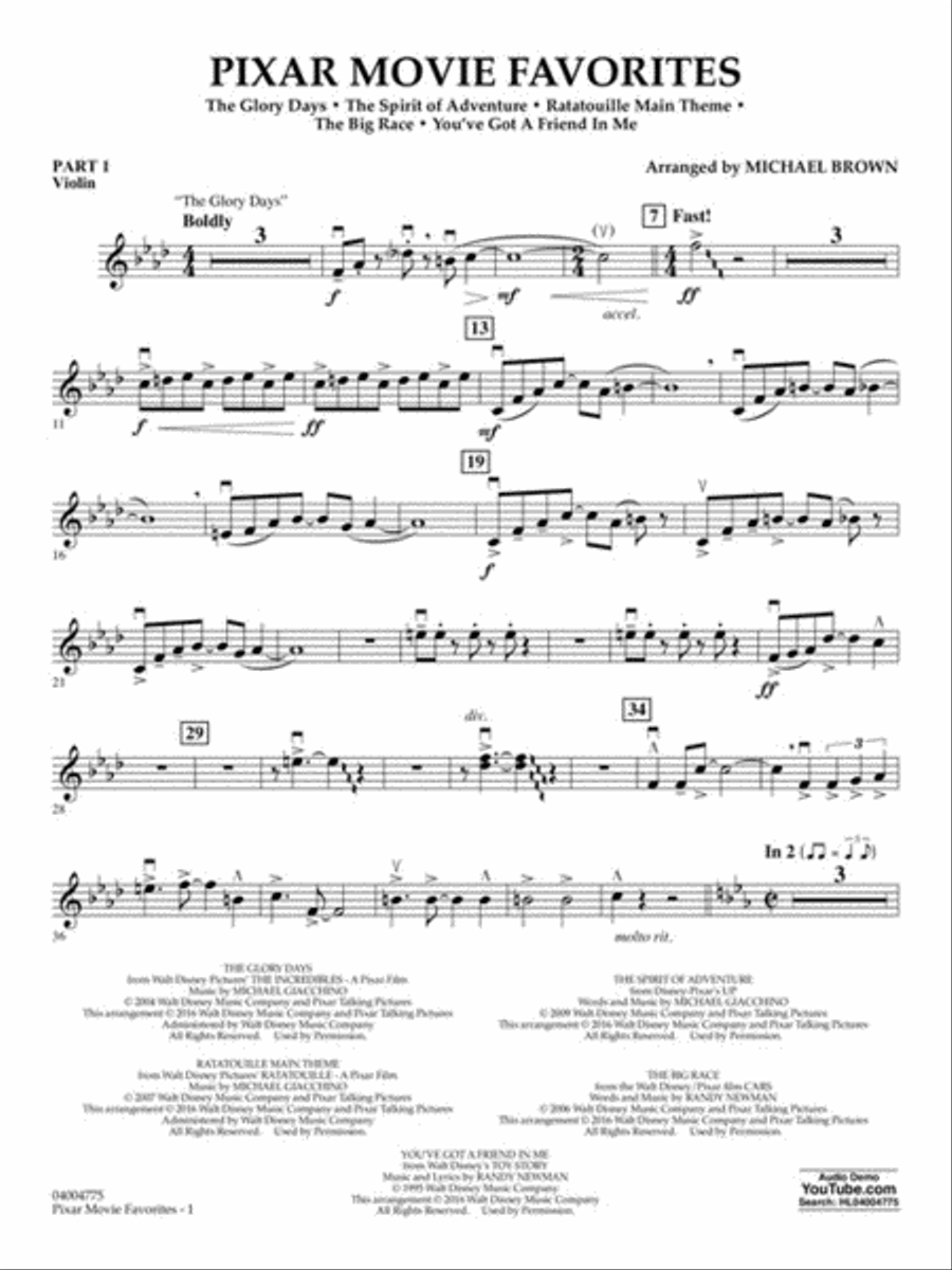 Pixar Movie Favorites Concert Band scores gallery preview page 5