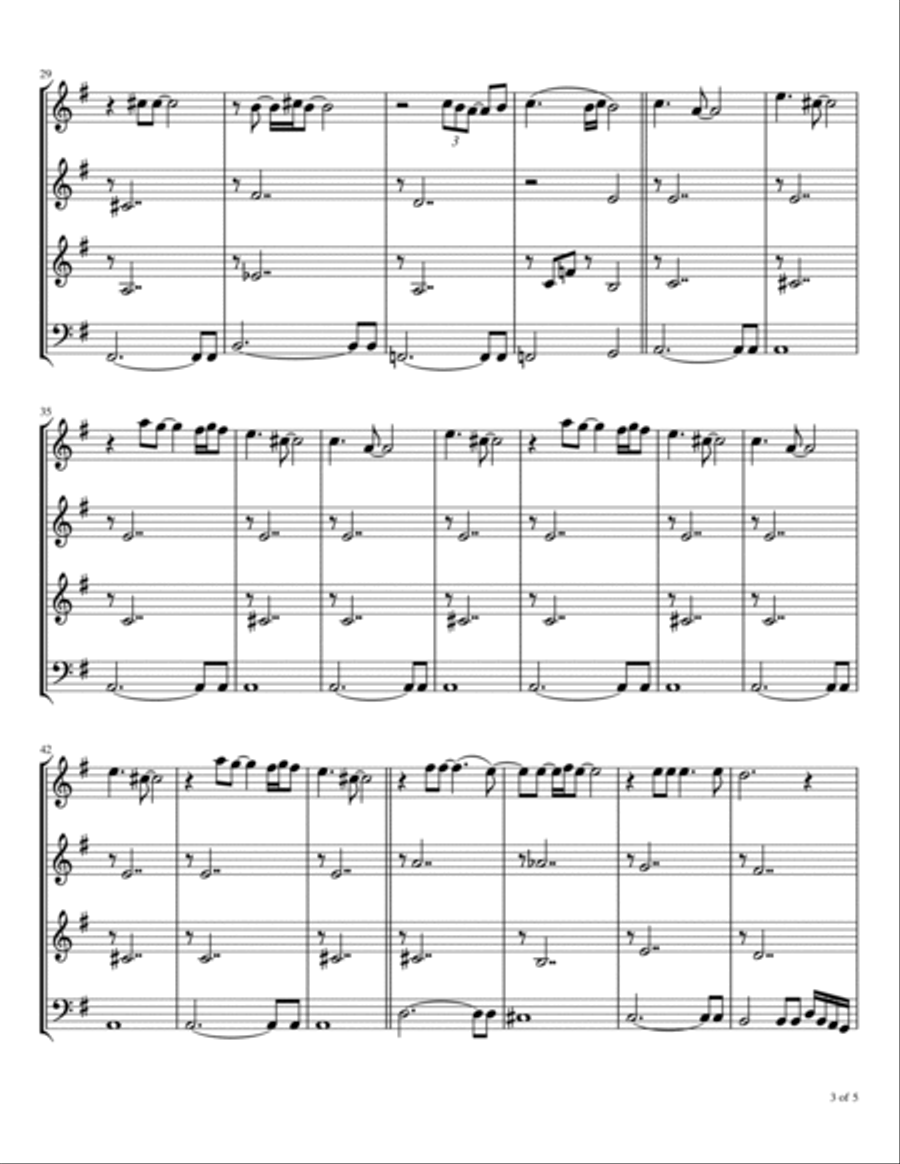 Sail On Woodwind Quartet scores gallery preview page 4