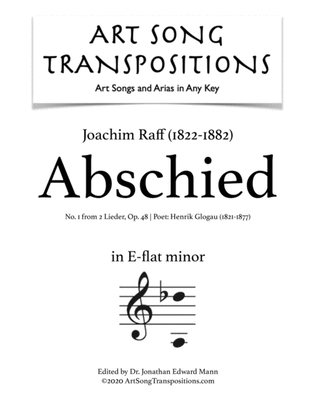 RAFF: Abschied, Op. 48 no. 1 (transposed to E-flat minor)