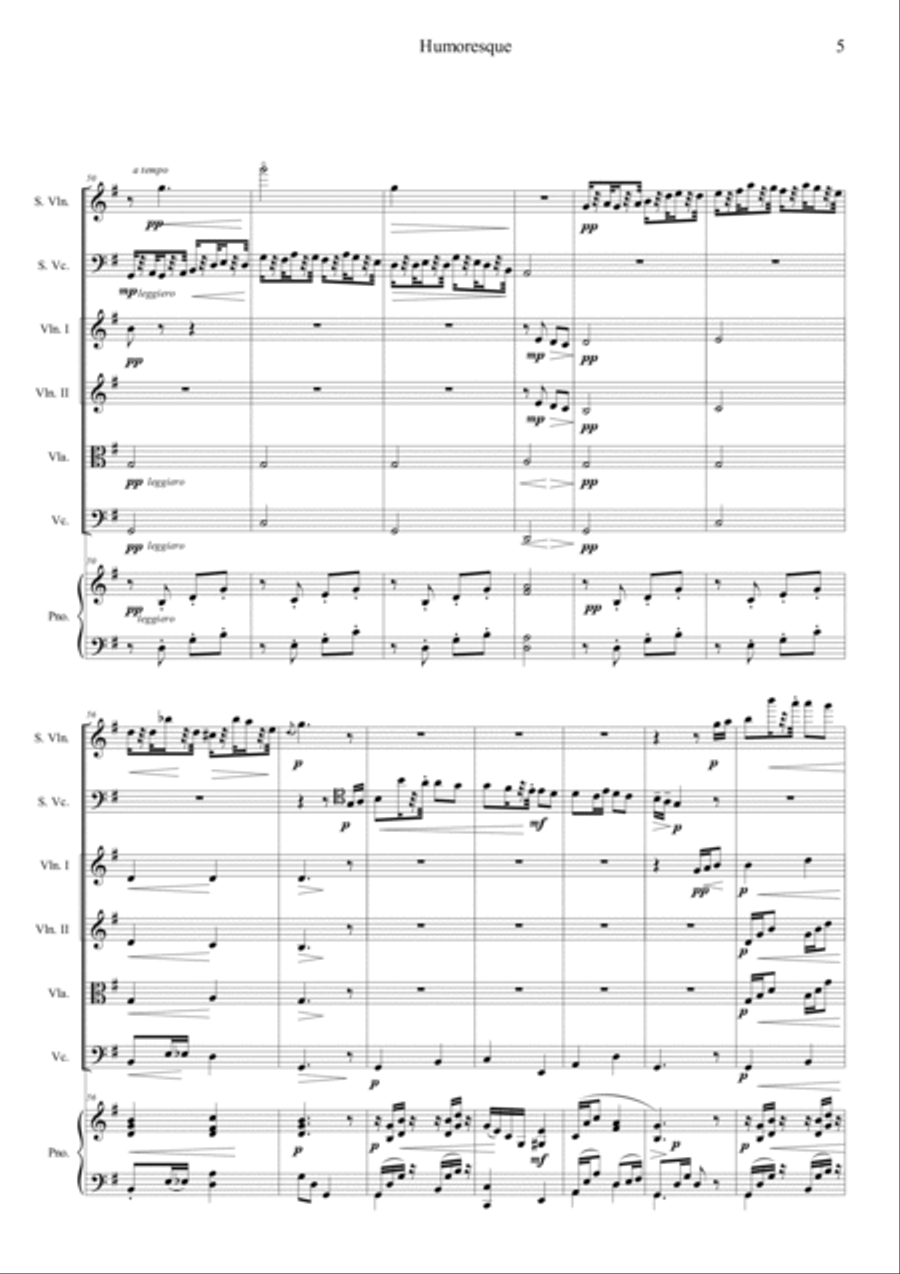 Humoreske op 101 in G Orchestra scores gallery preview page 5