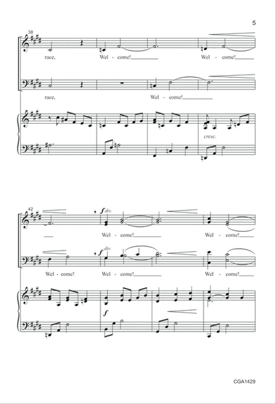 Welcome to God's Love! 4-Part scores gallery preview page 5